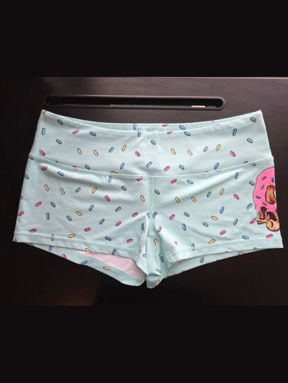 Feed Me Fight Me Mint Green Sprinkle Donut Shorts - L